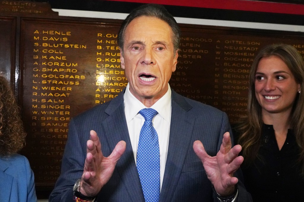 Mayoral candidate Andrew Cuomo at Dewitt Clinton High School in the Bronx.