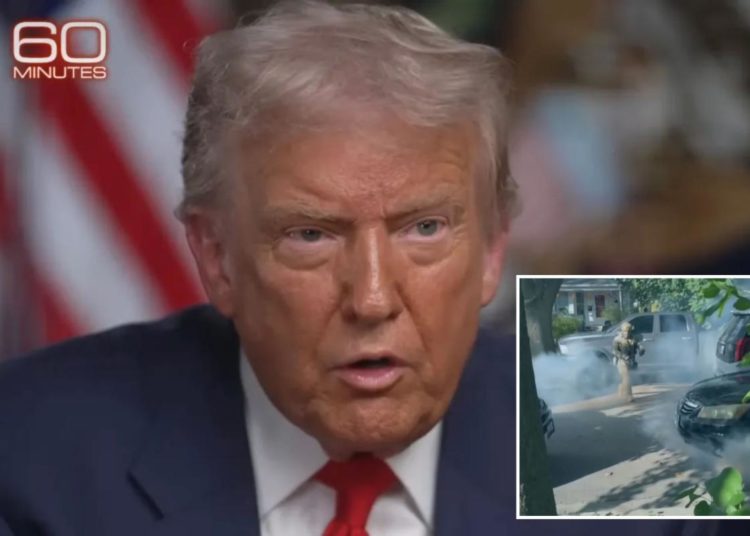 Trump defends ICE raids, declares ‘they haven’t gone far enough’ in first ‘60 Minutes’ interview since suing CBS