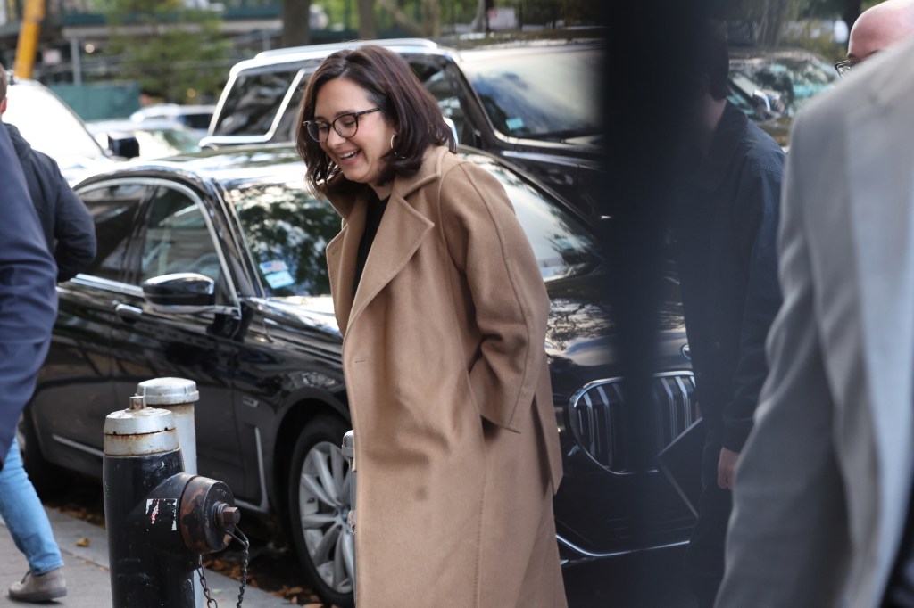 Bari Weiss arriving at the RedBird AGM in a convoy of black Cadillacs with six bodyguards.