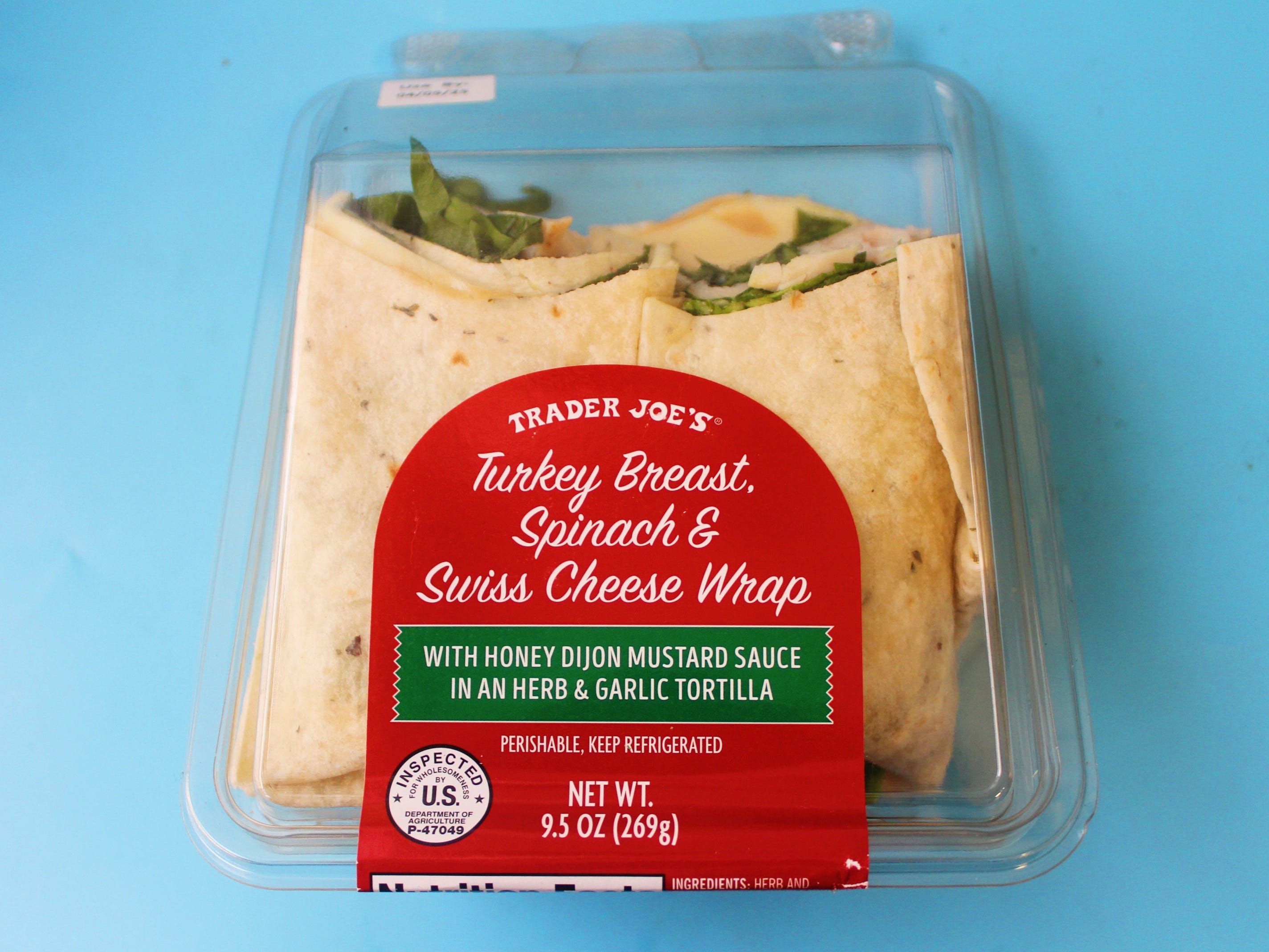 trader joe's turkey spinach and swiss wrap