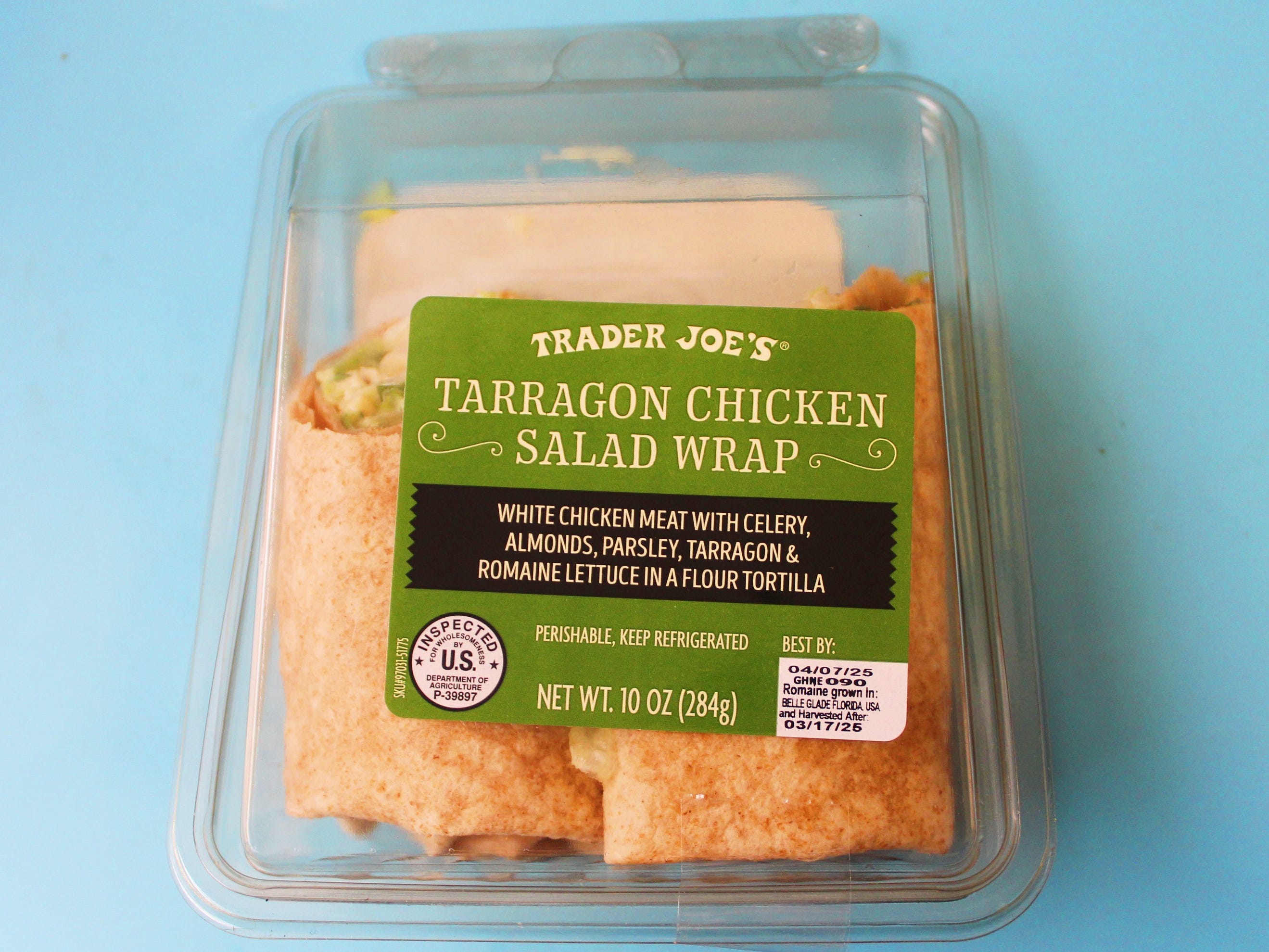 trader joe's tarragon chicken salad wrap