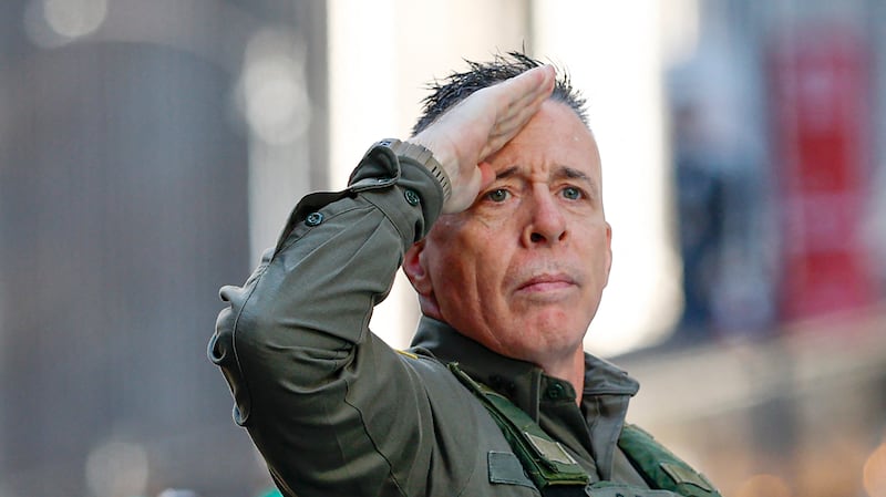 US Customs and Border Patrol Commander Gregory Bovino (C) leaves federal court at Dirksen Federal Building after his hearing in Chicago, Illinois, on October 28, 2025. Bovino was ordered to appear in federal court for violating a temporary restraining order issued by District Judge Sara Ellis that orders immigration enforcement agents to limit use of tear gas and other crowd-suppression items except when there is an imminent threat. (Photo by KAMIL KRZACZYNSKI / AFP) (Photo by KAMIL KRZACZYNSKI/AFP via Getty Images)