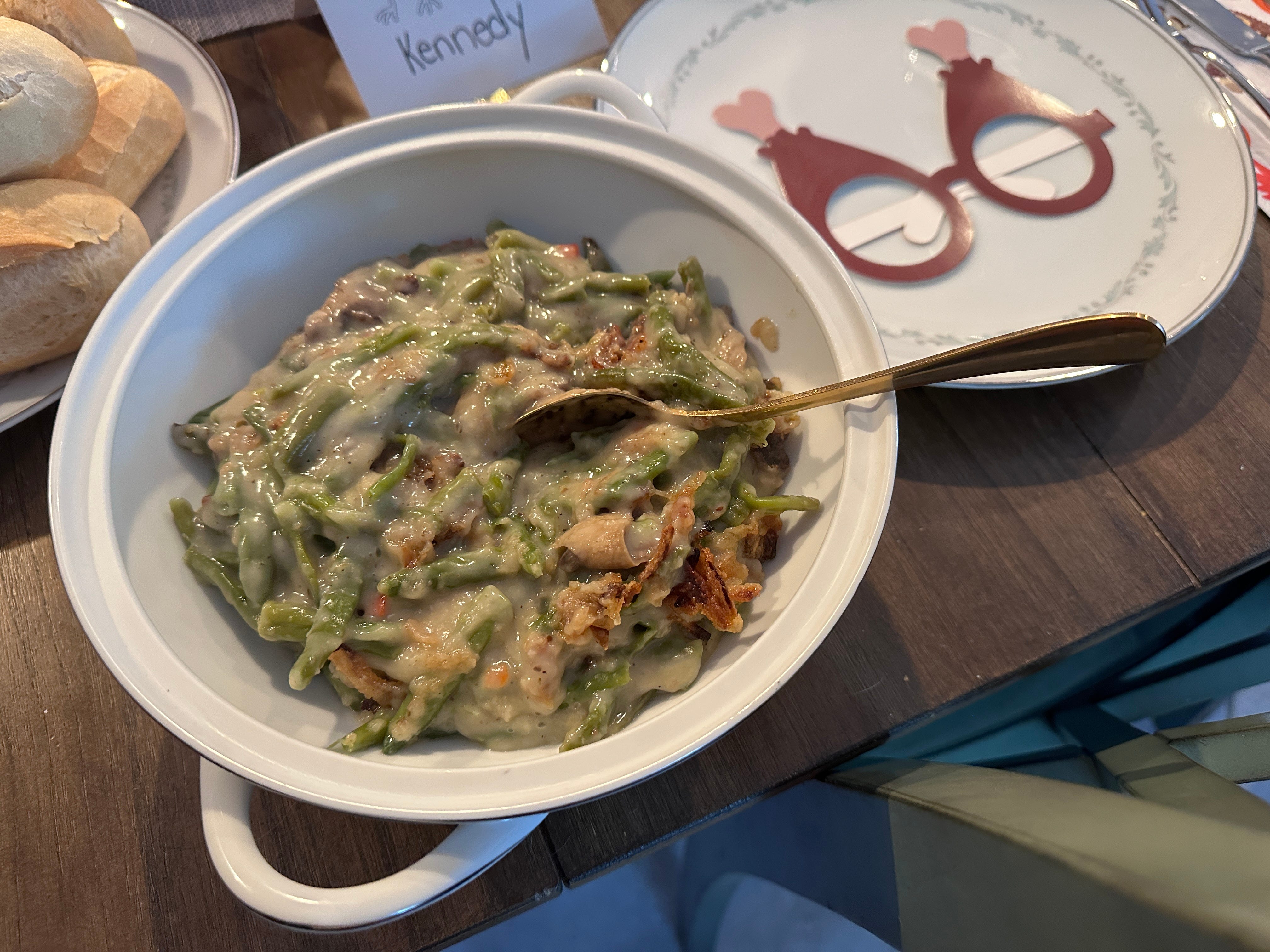 Green-bean casserole in large bowl