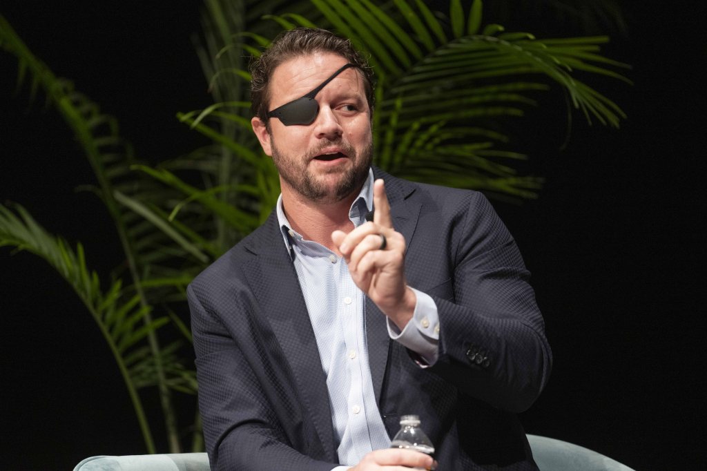 U.S. Representative Dan Crenshaw, a former Navy SEAL wearing an eye patch, speaks at the Texas Tribune Festival.
