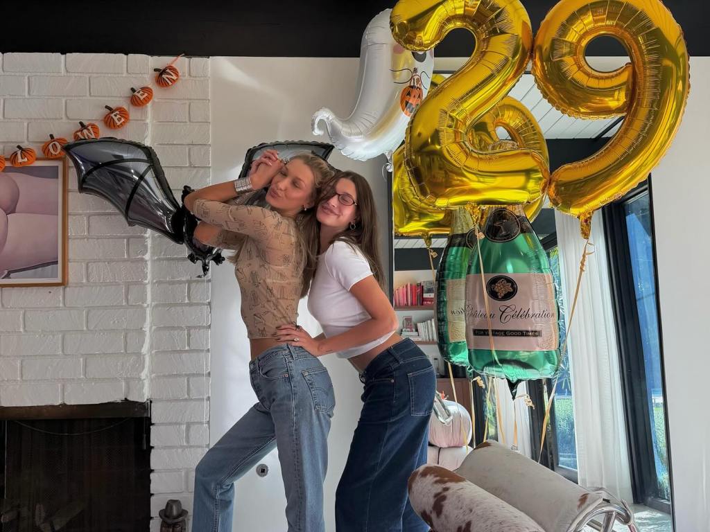 Hailey Bieber celebrates Bella Hadid's birthday. 