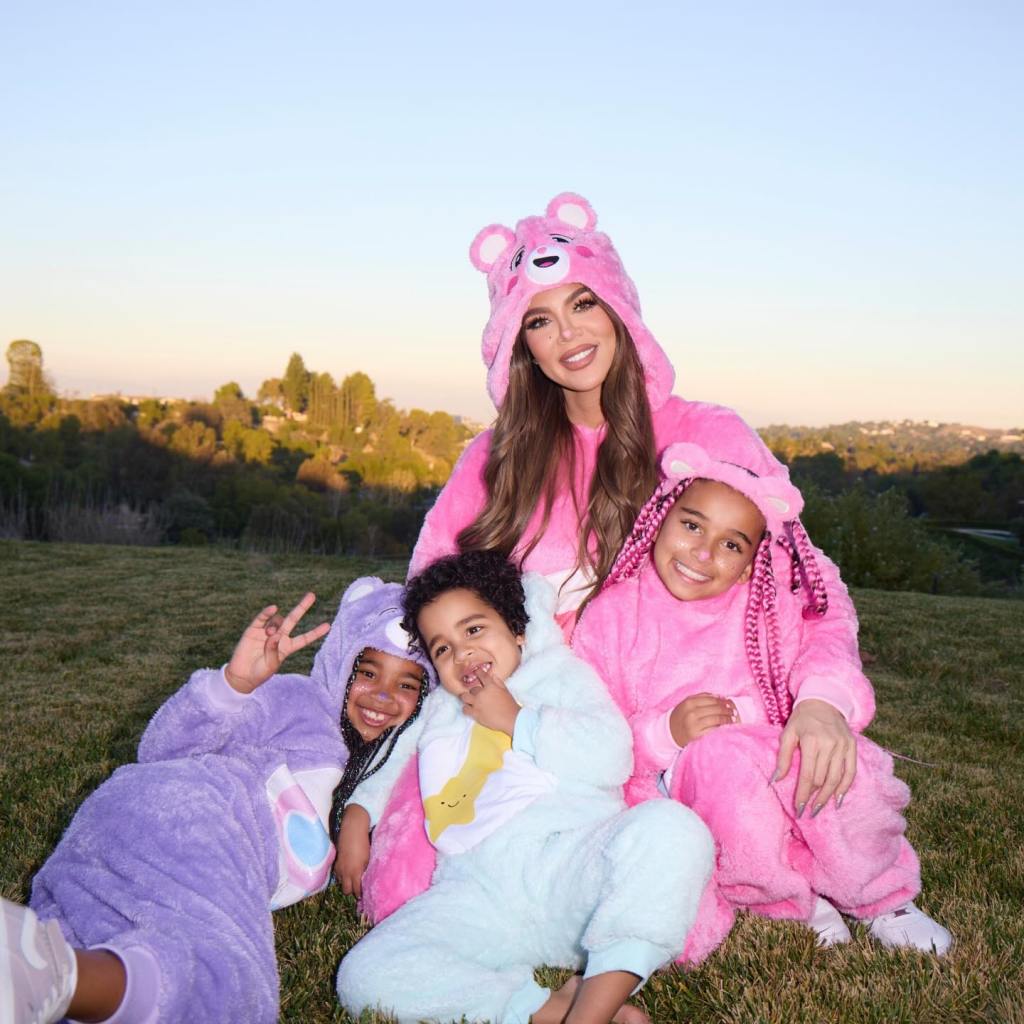 Khloe Kardashian shows off her Care Bears halloween costume. 