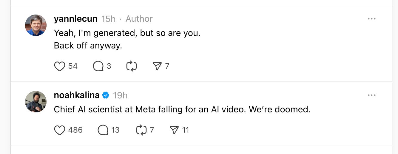Yann LeCun's rejoinder on Threads