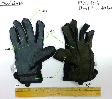 A photo of gloves taken from Kohberger's parents' house in Pennsylvania by investigators.