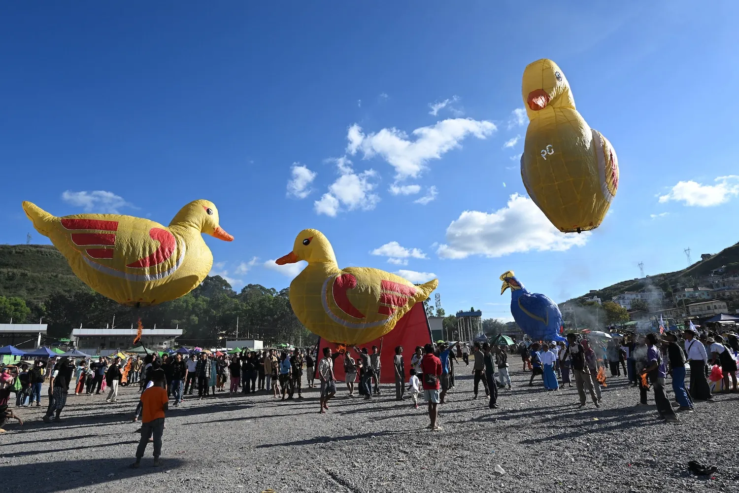 Bird-shaped hot air balloons are released during the Tazaungdaing Lighting Festival in Taunggyi in Shan State, Myanmar, on Oct. 31.