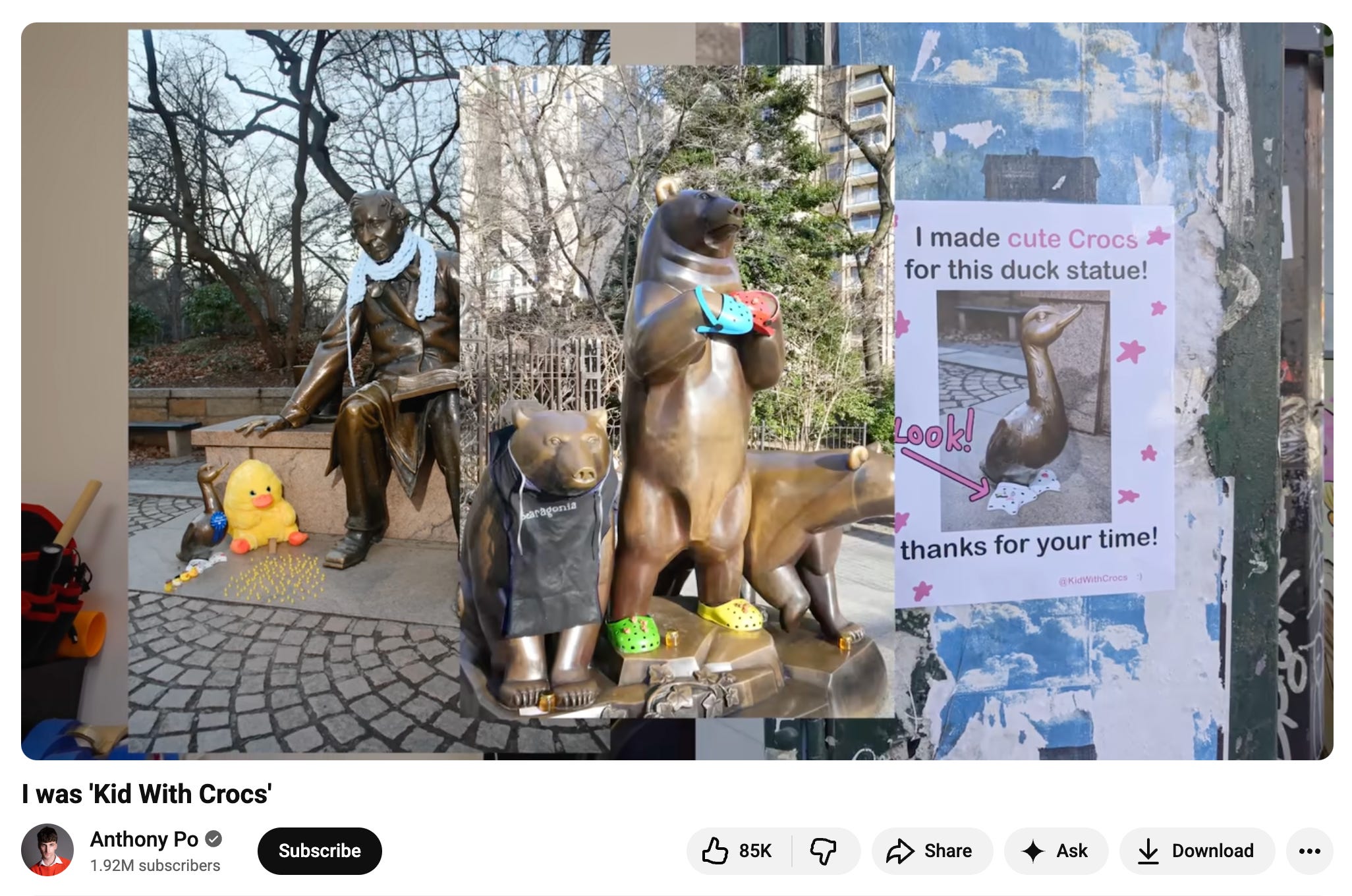 Screenshot of Kid with Crocs video