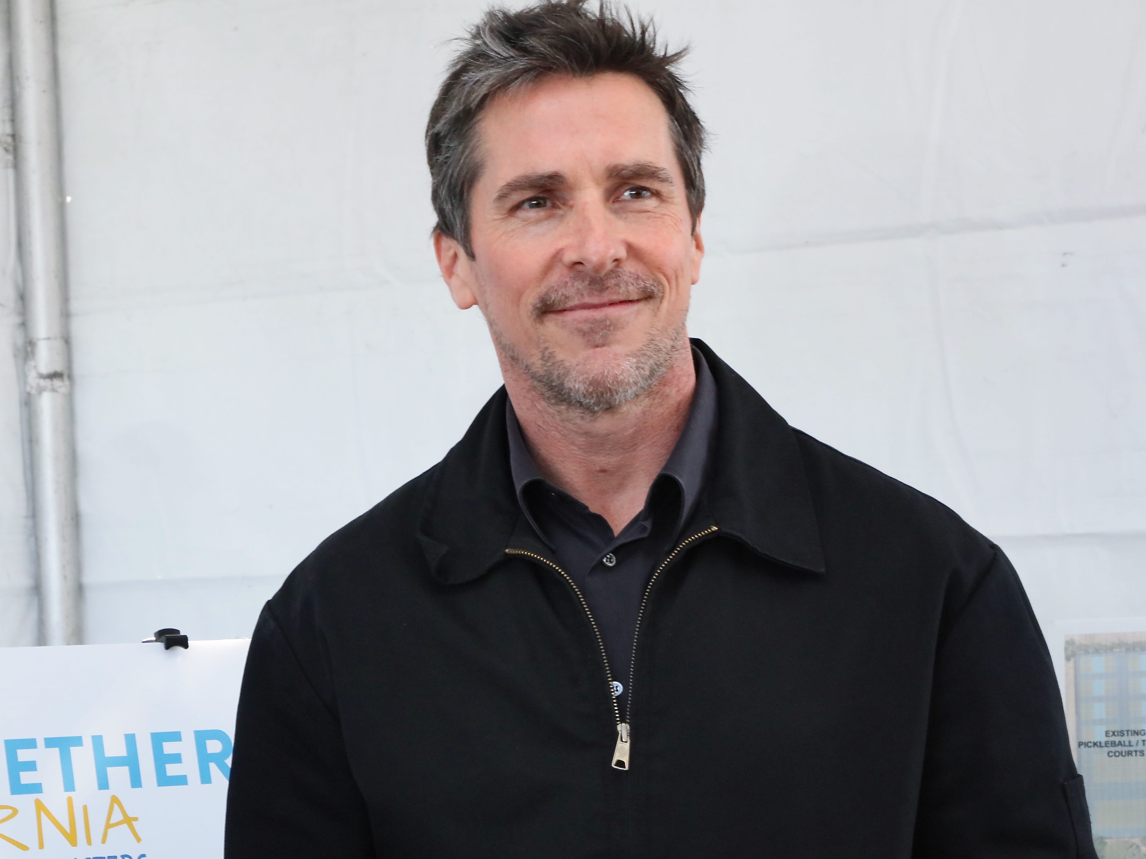 Christian Bale attends Together California's Foster Care Center Ground Breaking event on February 07, 2024 in Palmdale, California.