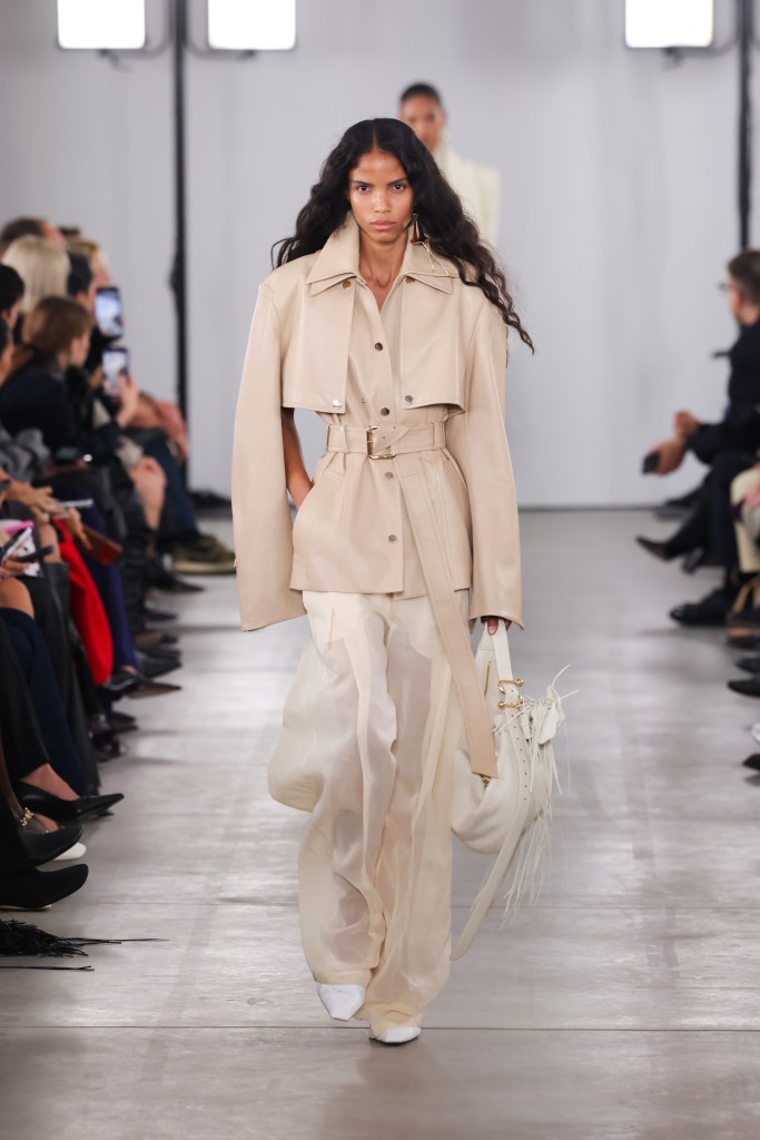 A model walks the runway at the Sportmax fashion show during Milan Womenswear Spring/Summer 2026.