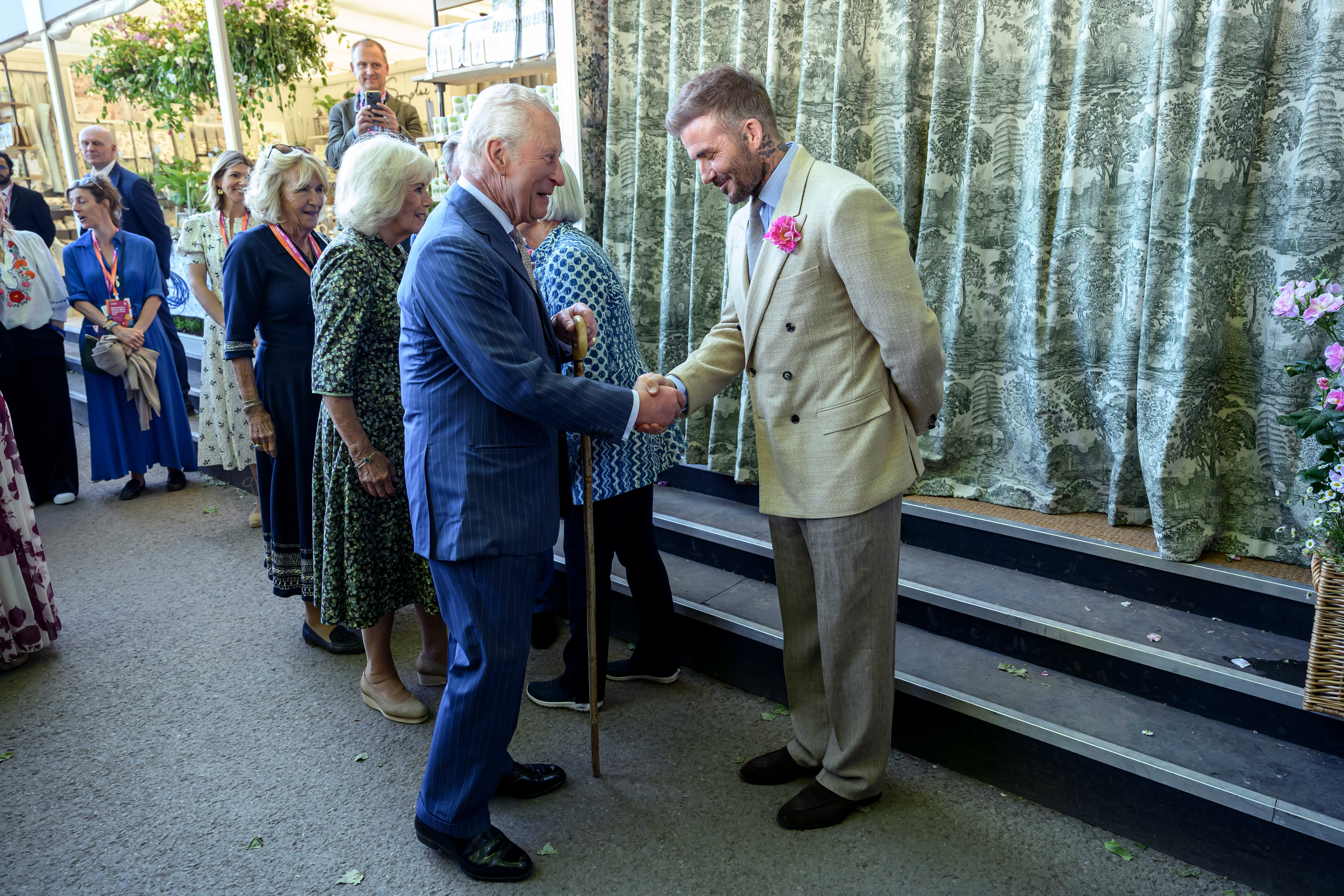 David Beckham and King Charles.