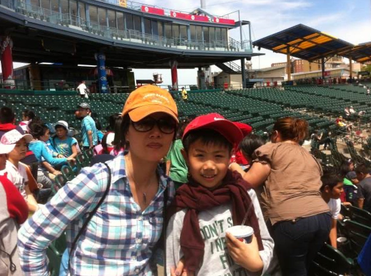 Brian Zhang as a young kid and his mother