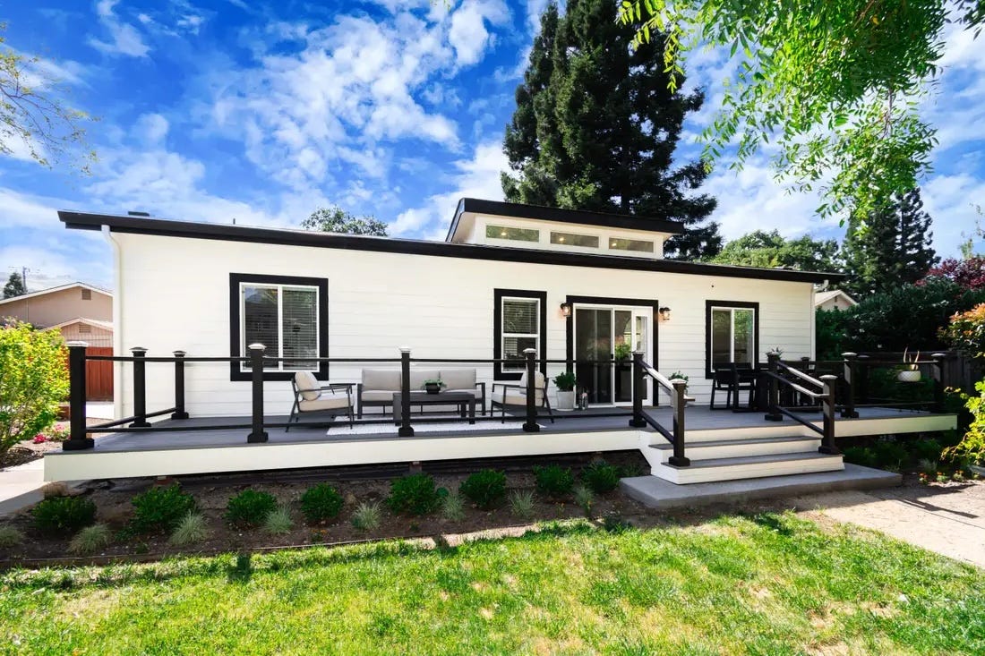 The exterior of an ADU home.