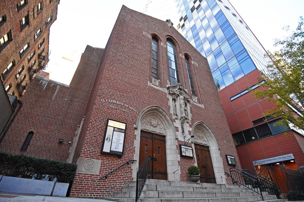 St. Catherine of Siena Church, 411 E 68 St., NYC., where a slashing allegedly occurred on Nov 1.