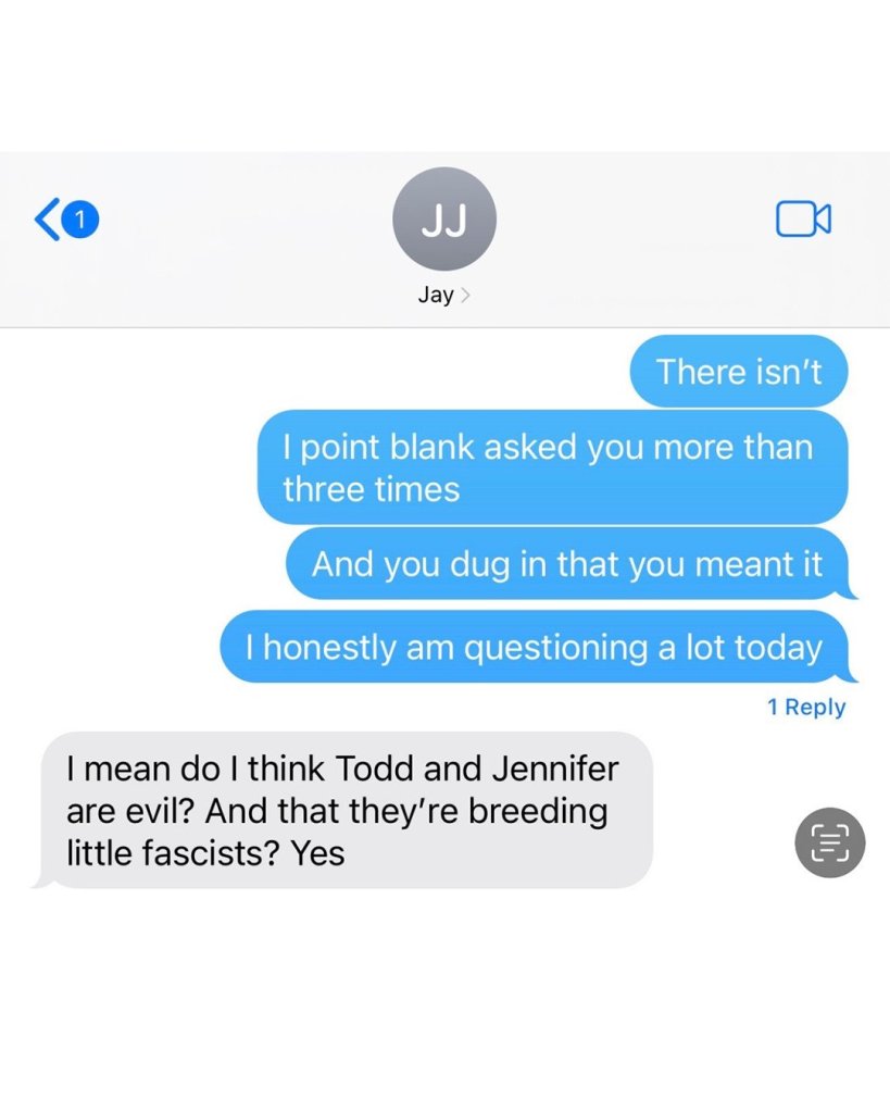 Screenshot of a text message conversation with the contact 