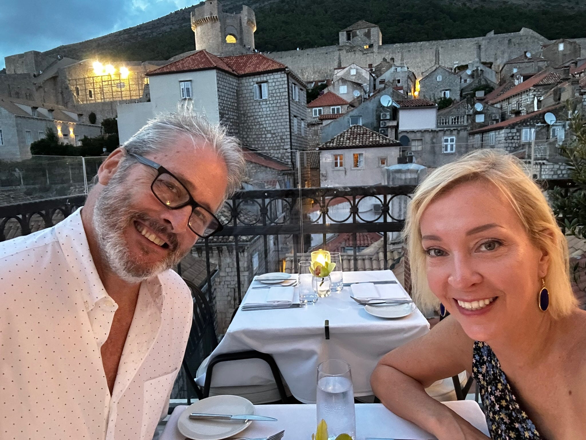 Kelly Benthall and her husband in Croatia.