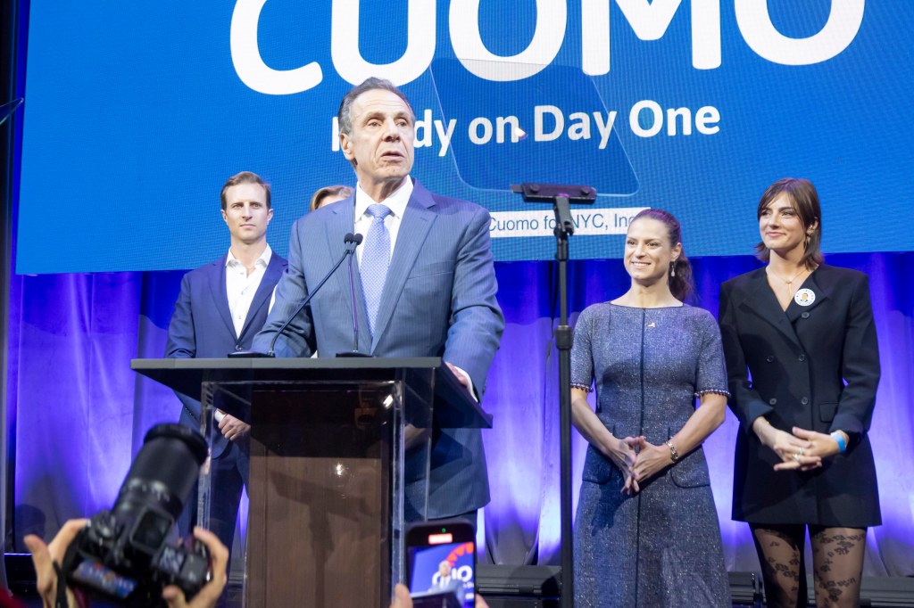 Andrew Cuomo concedes to Zohran Mamdani at his NYC Mayoral election night celebration at the Zeigfeld Ball room in Midtown, Manhattan.