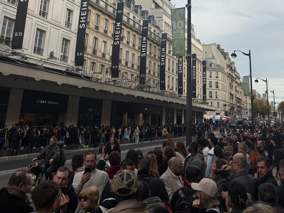 Shein protest and store Paris