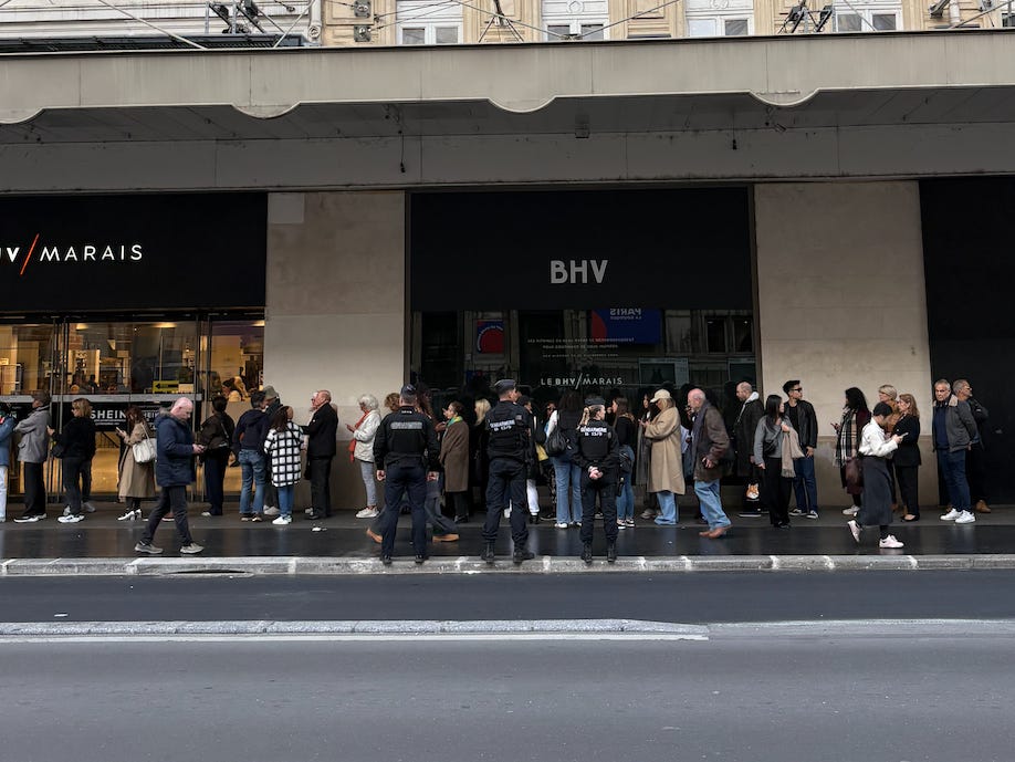 Police, Shein Paris store opening.