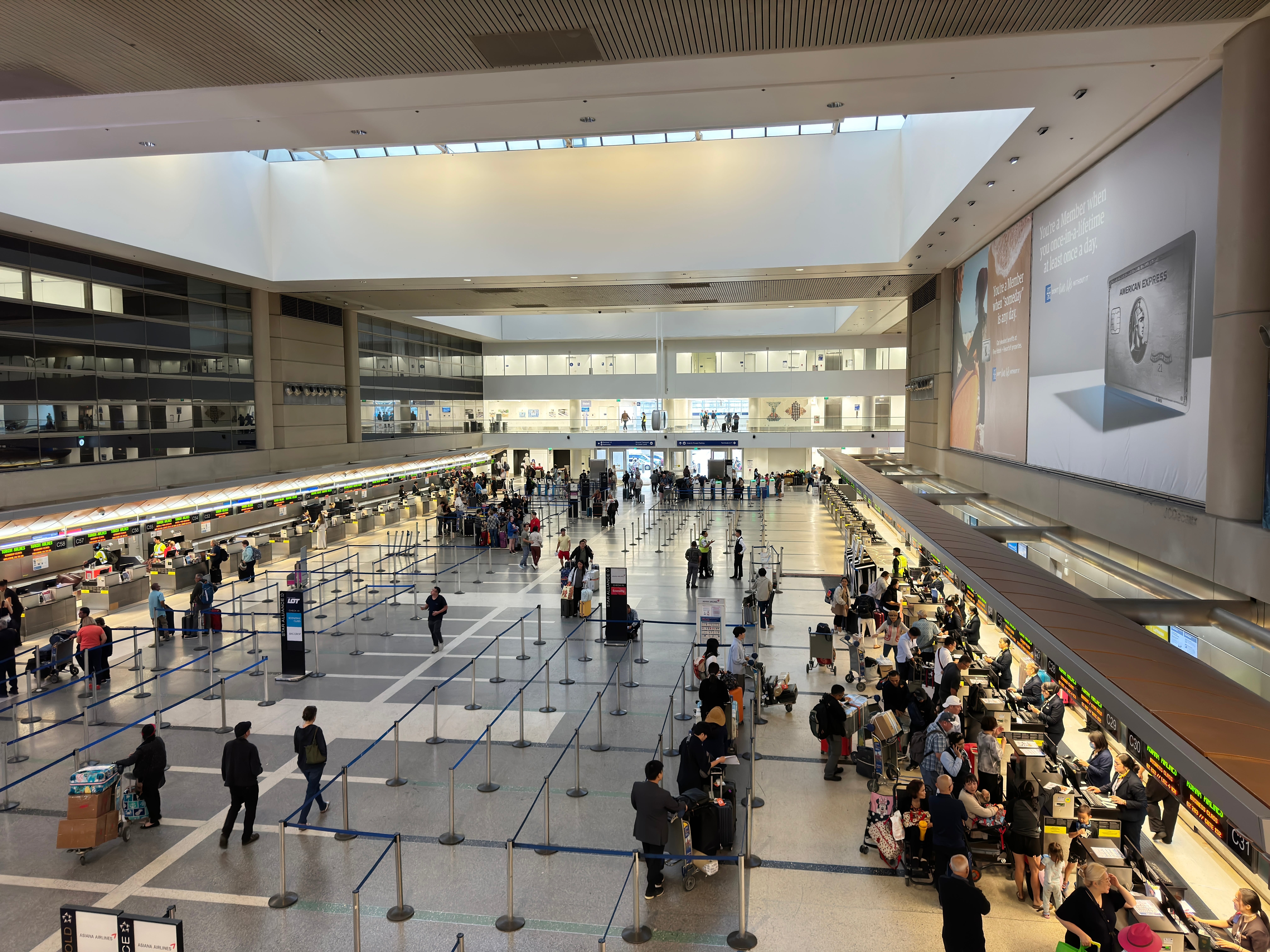 Los Angeles International Airport crowds.