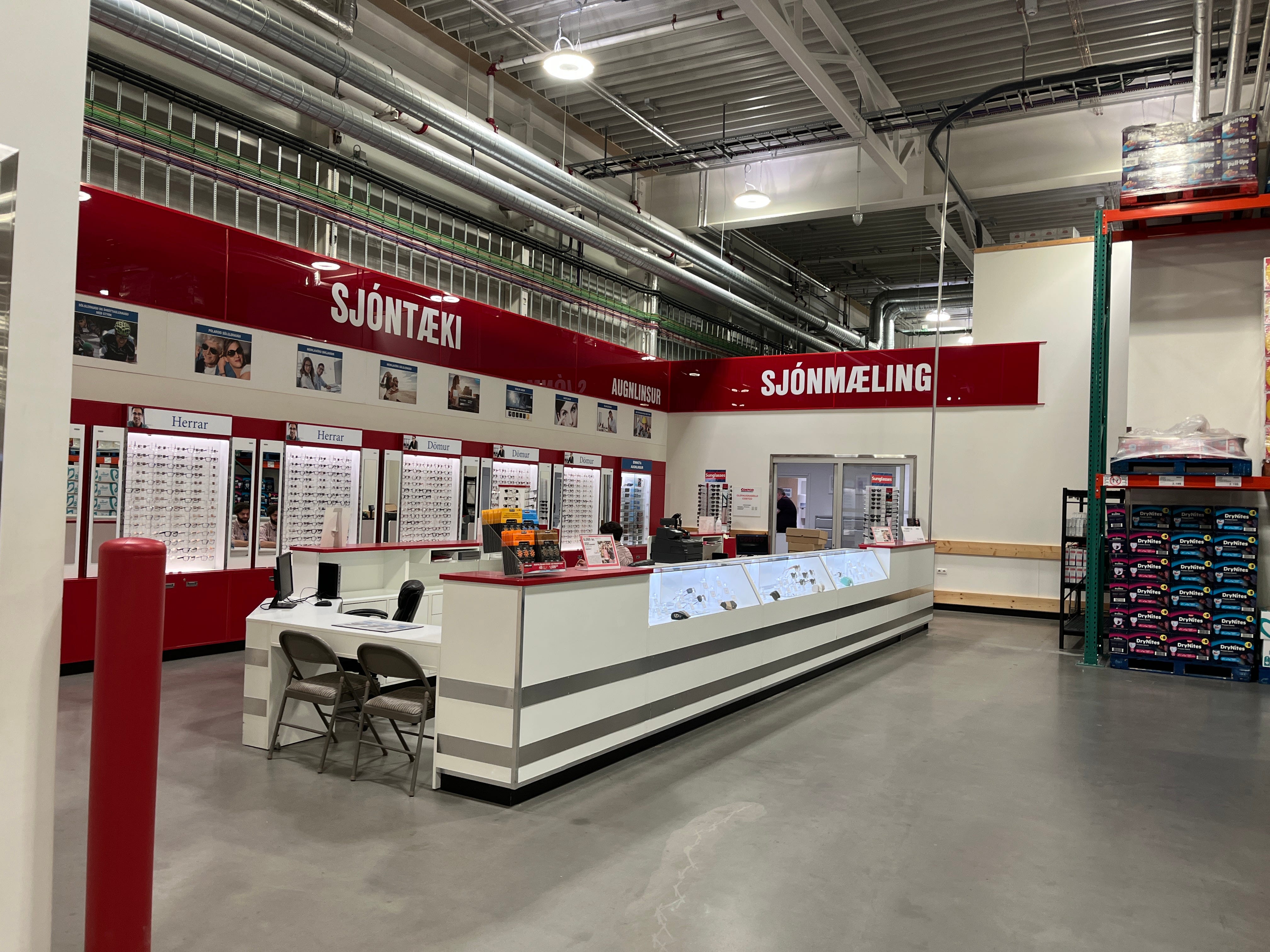 The optical section at Costco in Iceland.