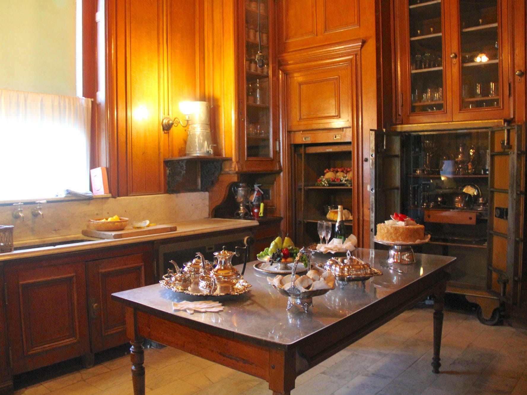 The butler's pantry at Staatsburgh.