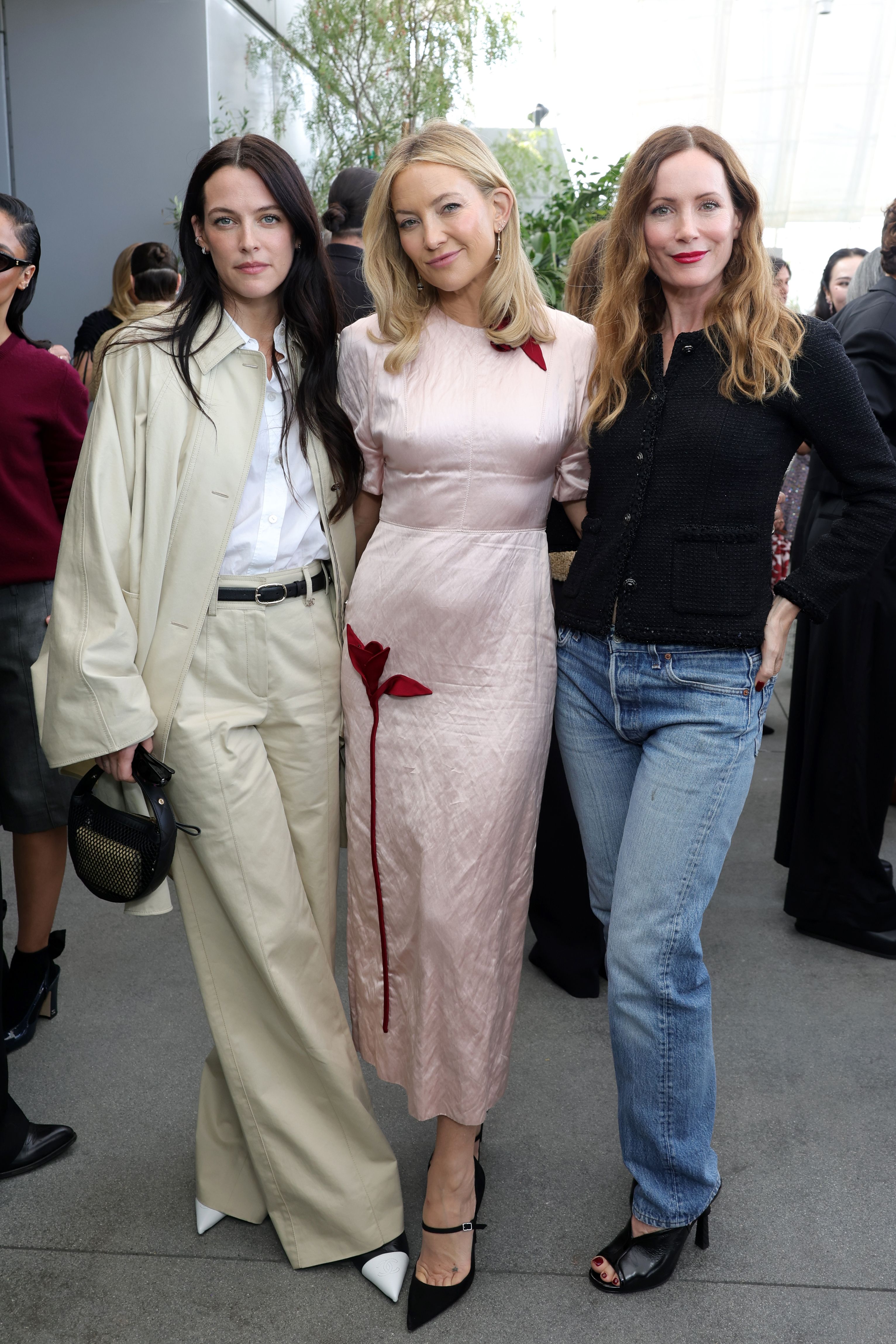 Riley Keough, Kate Hudson, and Leslie Mann pose for a snap at the Academy Women's Luncheon Presented by CHANEL in Los Angeles.