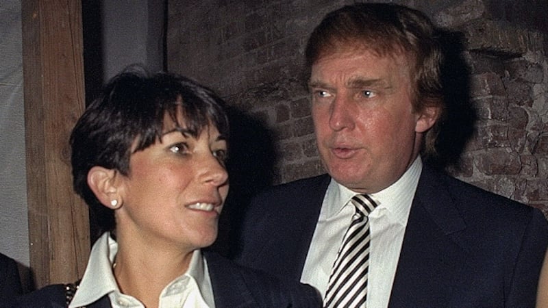 Ghislaine Maxwell and Donald Trump  appear at the The 50th anniversary for both the Ford Modeling Agency and Pantene hair care products in 1997 .