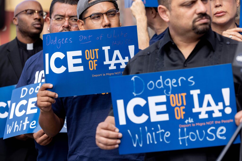 Latino Dodgers fans want the champions to stand up to Trump