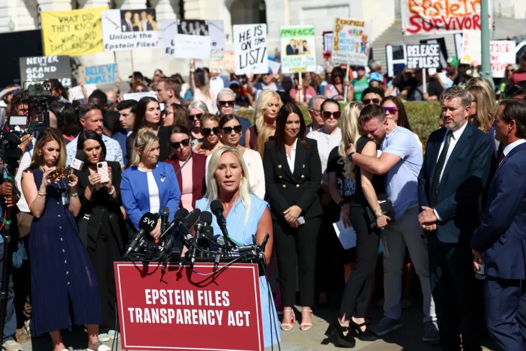 WATCH: House lawmakers hold presser on Epstein with never-before heard victims