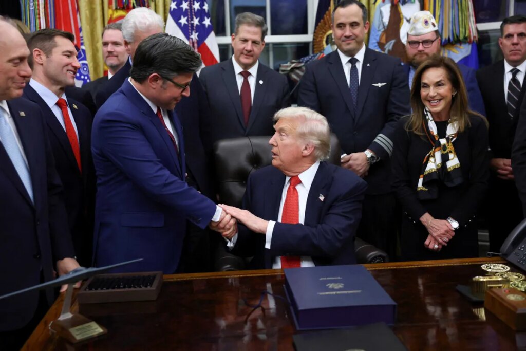 ‘Daddy gave you permission?’ Mike Johnson pummeled for reversal on Epstein vote