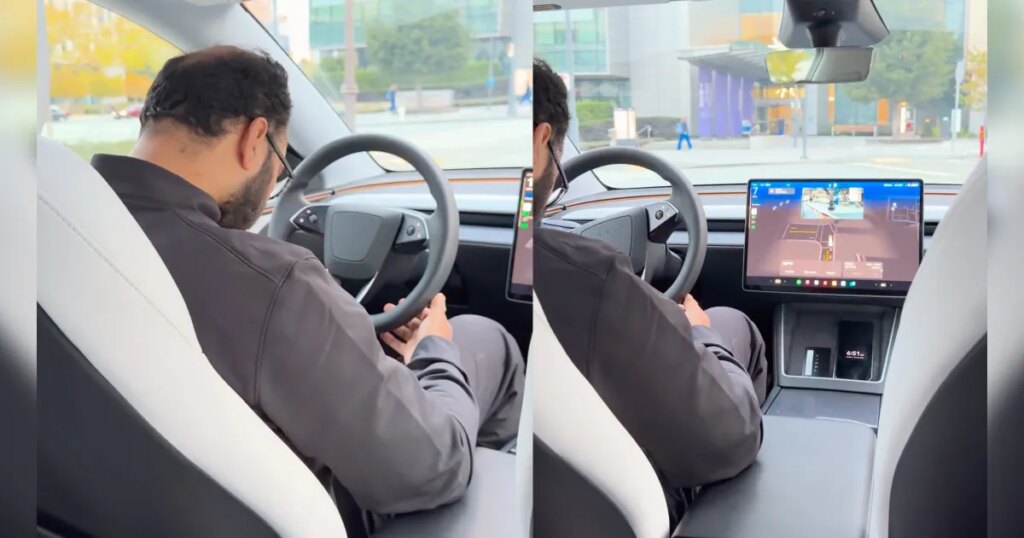 Passenger Alarmed When Tesla Robotaxi “Safety” Driver Falls Completely Asleep at the Wheel