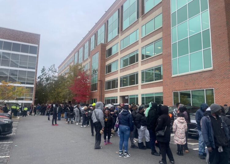 Hundreds of struggling renters in nation’s capital line up to ask for help