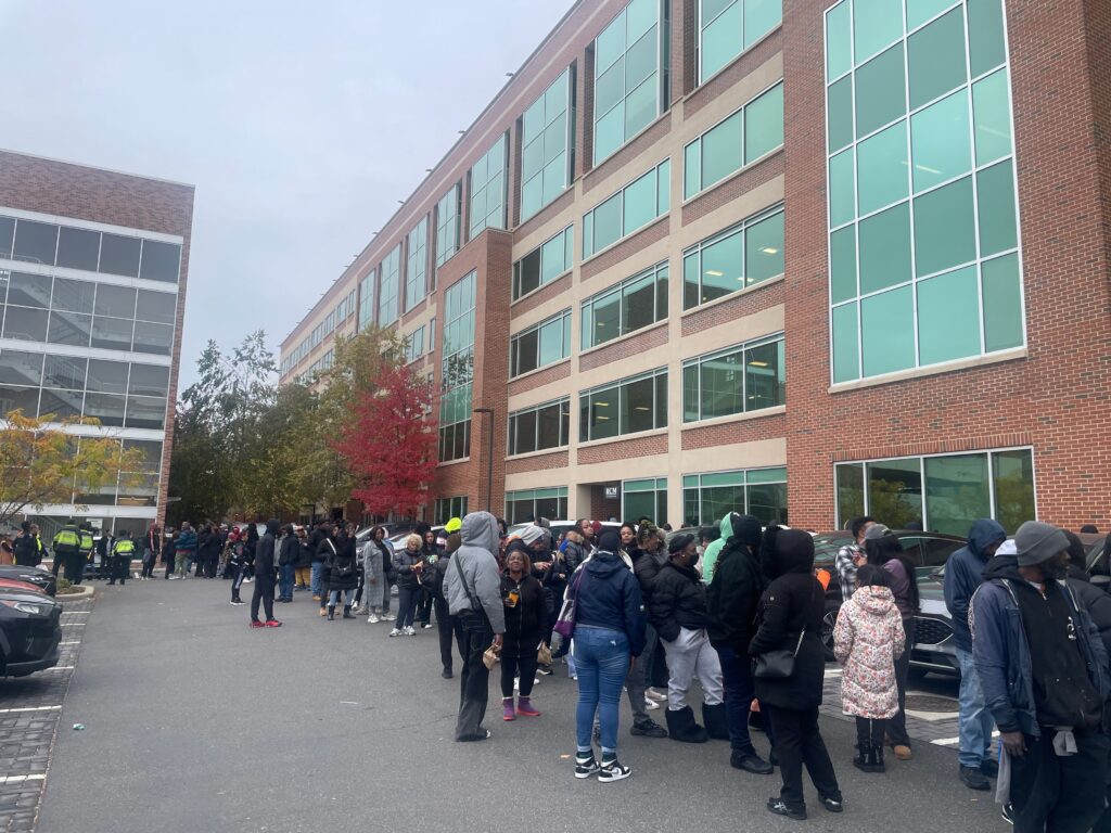 Hundreds of struggling renters in nation’s capital line up to ask for help