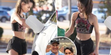 Bill Belichick’s girlfriend, Jordon Hudson, flaunts toned physique while showing off new $100K Mercedes