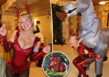 Sydney Sweeney dresses up a sexy dragon in ‘Shrek’-themed Friendsiving