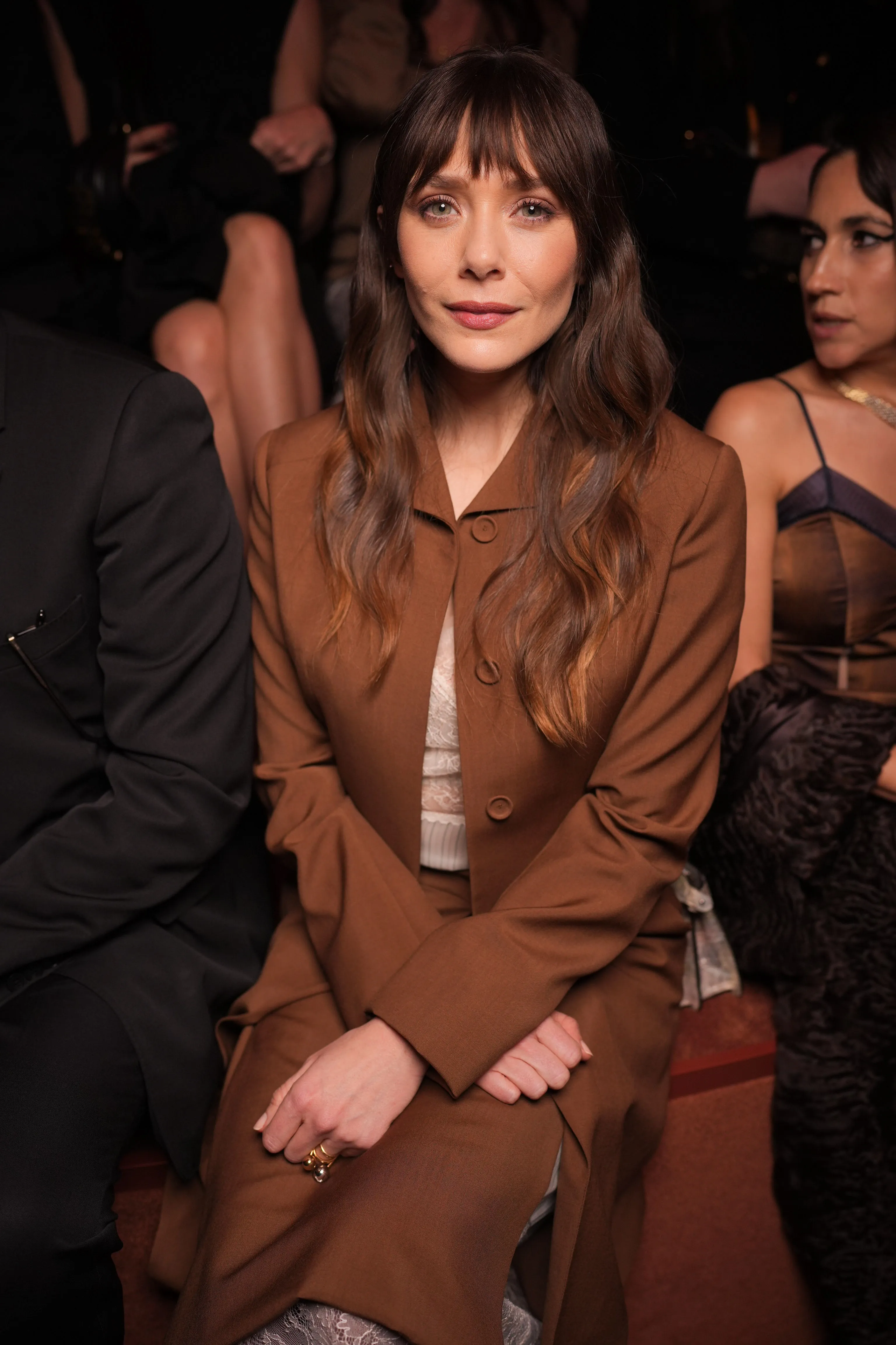 Elizabeth Olsen at the Fendi Fall RTW 2025 fashion show.