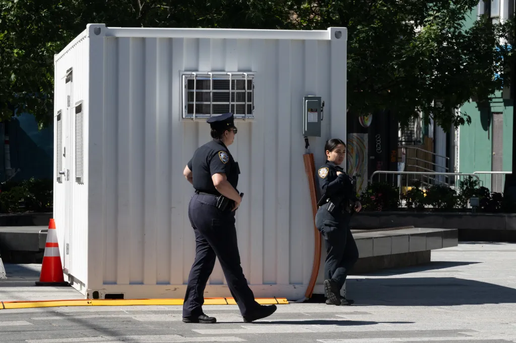 NYPD officers patrolling the 
