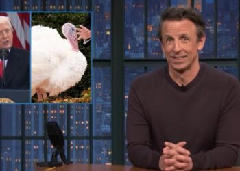 Seth Meyers Bastes Trump for His Rambling Turkey Pardon