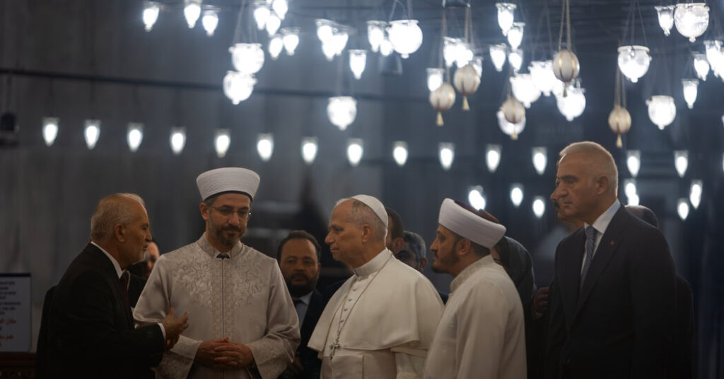 Did Pope Leo Pray in Istanbul’s Blue Mosque? Not Visibly, at Least.