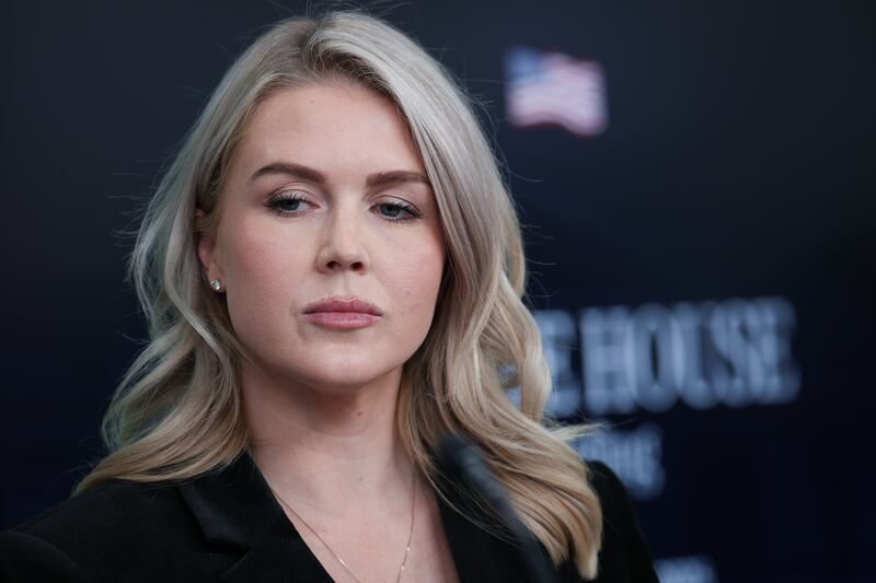 White House Press Secretary Karoline Leavitt listens to a reporter's question during a White House press briefing on November 20, 2025 in Washington, DC.