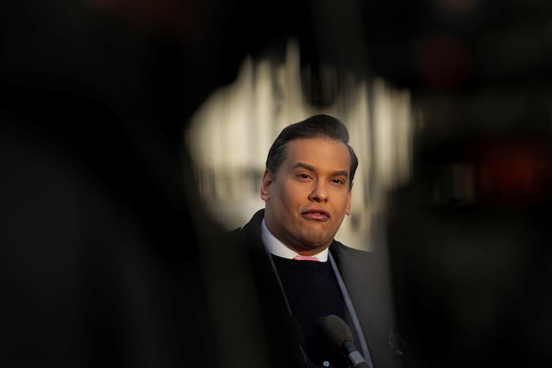 U.S. Rep. George Santos (R-NY) holds a press conference to address efforts to expel him from the House of Representatives