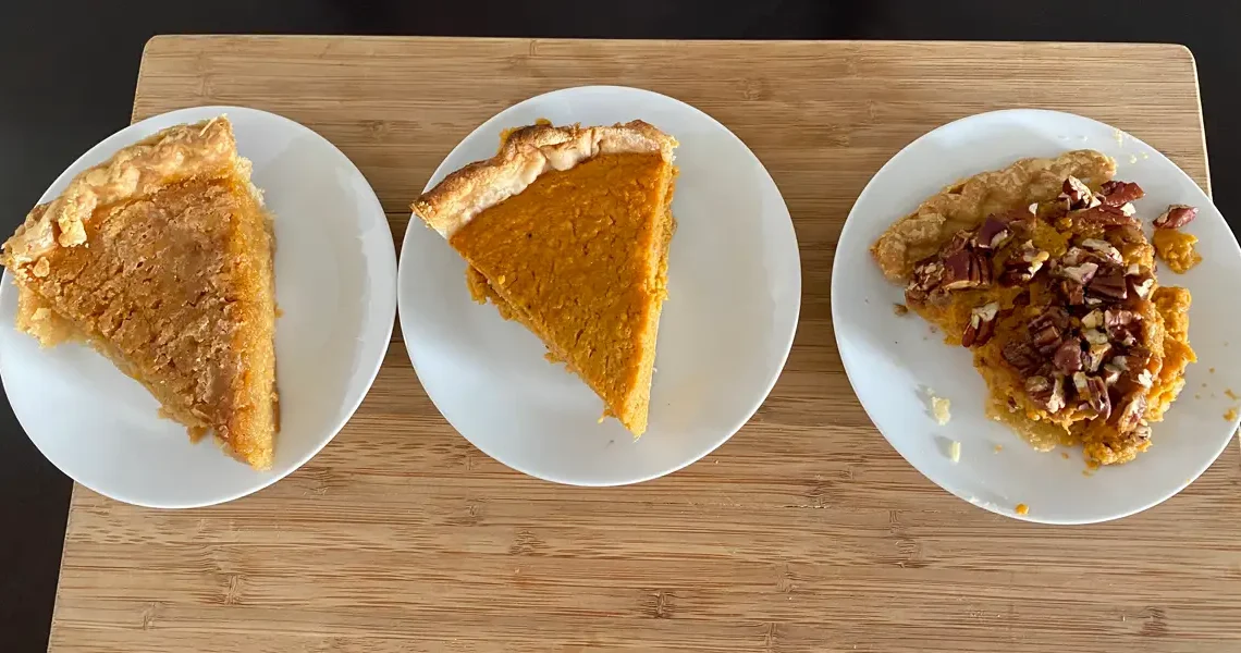 I tried sweet potato pie recipes from Trisha Yearwood, Alton Brown, and Carla Hall. The best had an easy homemade crust.