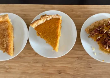 I tried sweet potato pie recipes from Trisha Yearwood, Alton Brown, and Carla Hall. The best had an easy homemade crust.