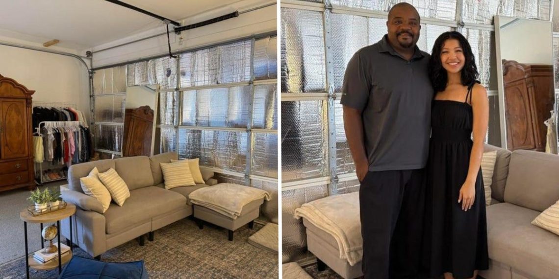A dad turned his garage into an apartment for his daughter and her fiancé so they could save money