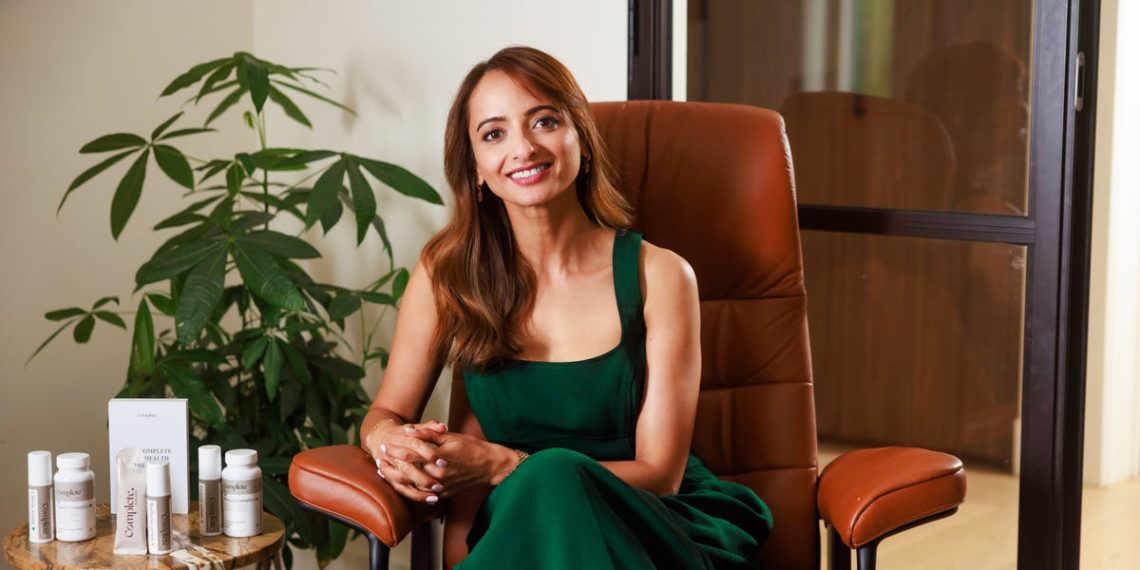 A 43-year-old pharmacist with a Ph.D. in topical skincare says she uses 4 products to keep her glow as she ages