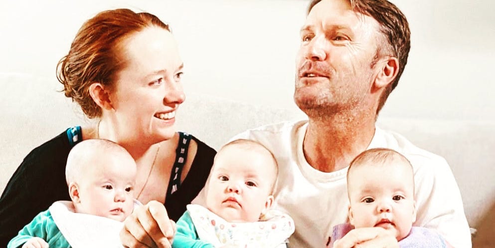 I gave birth to triplets when I was 41 and my husband was 49. There are benefits and drawbacks to being a parent of 3 at an older age.