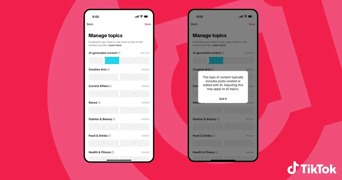 TikTok is rolling out a new tool that lets you cut down the amount of AI slop in your feed